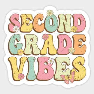 Second Grade Vibes , 2nd Grade Vibes , back to school Retro Vintage Sticker